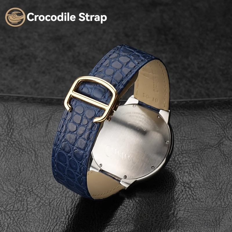 Cartier Watch Ballon Bleu - Krokodillenleer horlogebandje Voor Cartier blauwe ballon