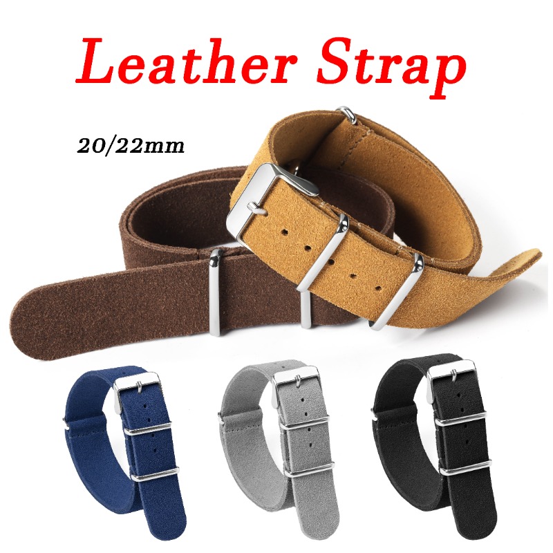 Suede Strap Watch - 20mm 22mm Universele Militaire Retro Suède