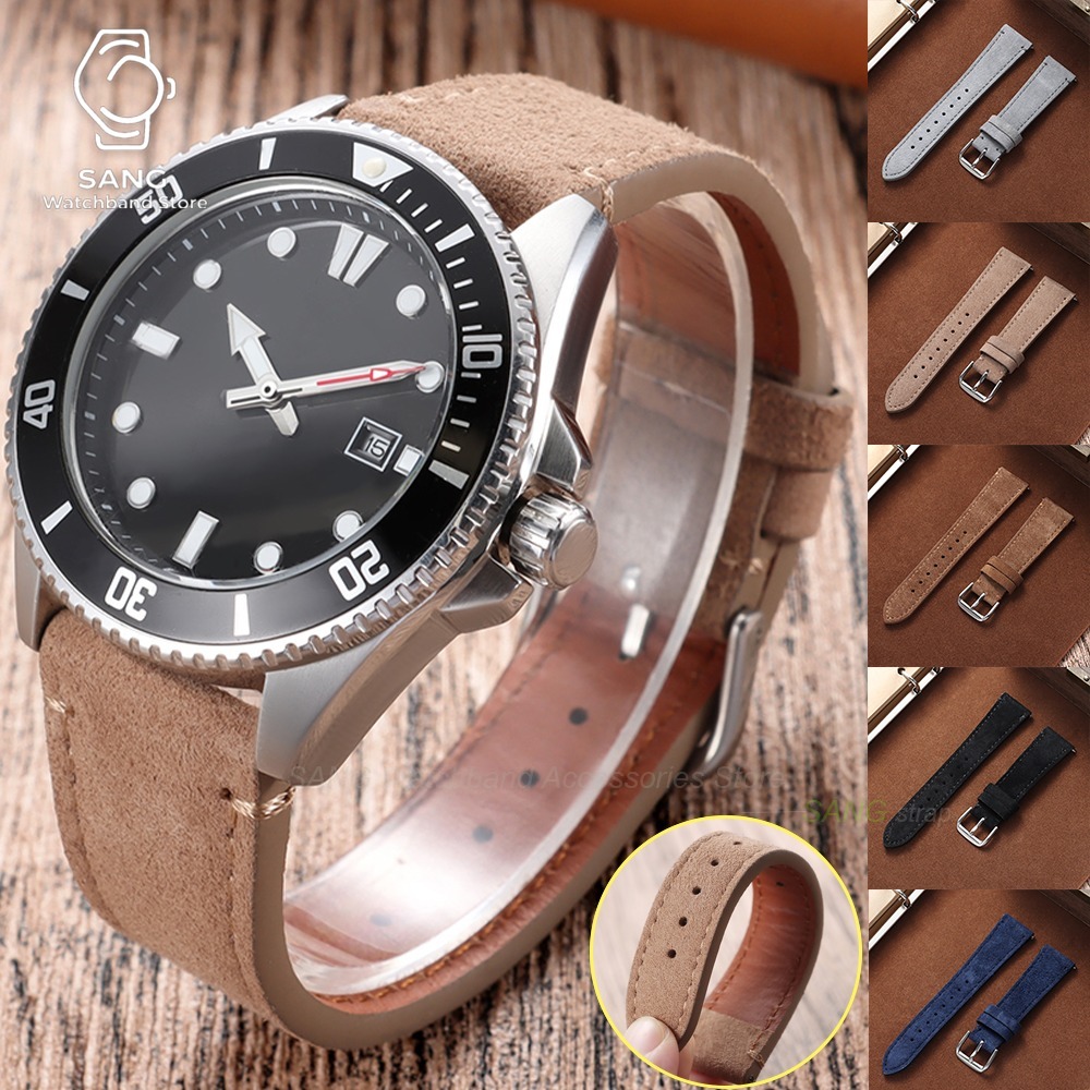 Suede Strap Watch - 20mm 22mm Universele Mannen Vrouwen Vintage