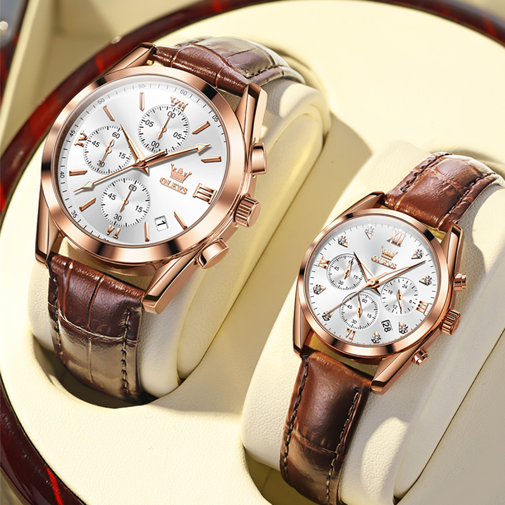 Olevs Paar Horloge Voor Mannen - Leather Watch Band Men recensie en prijs