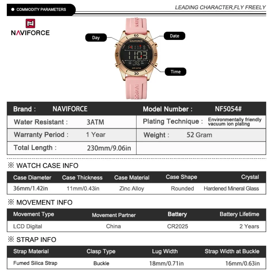 NAVIFORCE Horloge voor dames M - Silicone Band Women recensie en prijs